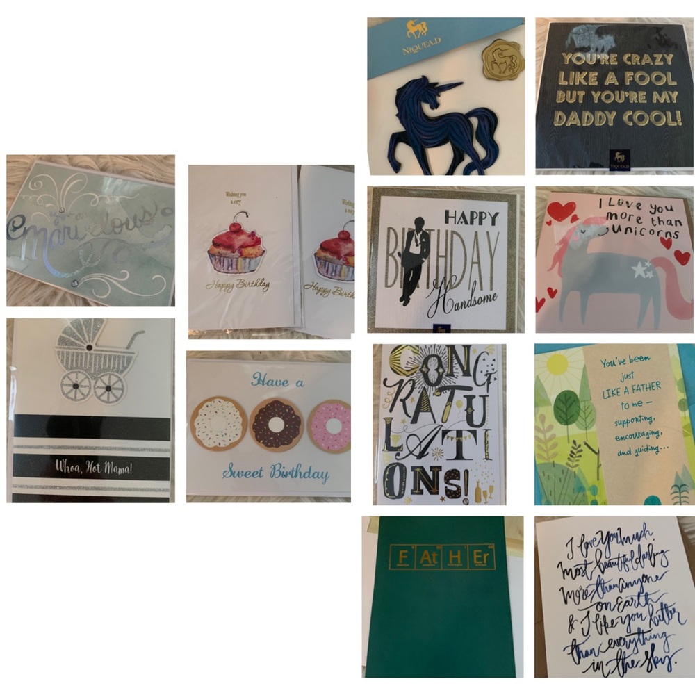 Lot of 12 Fancy Greeting Cards w/ Envelopes